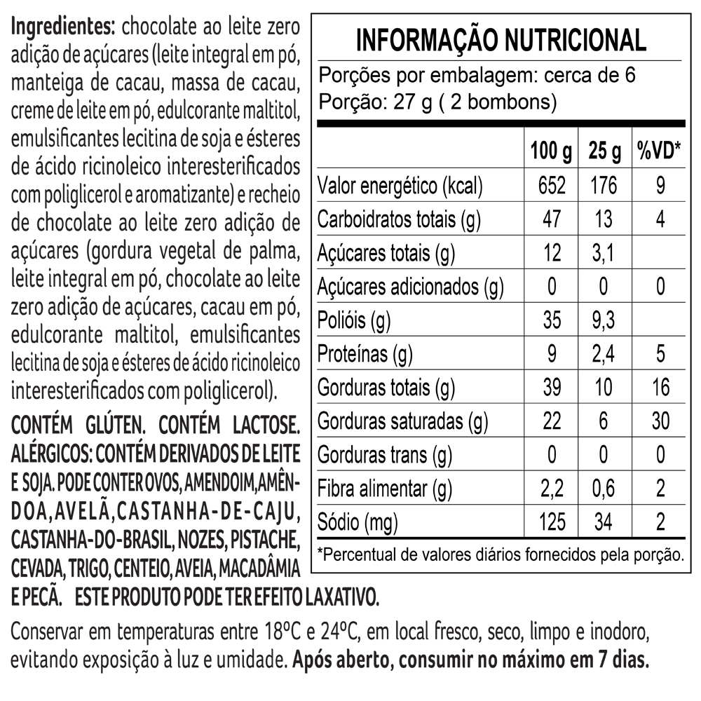 CORAÇÃO LACREME ZERO ADIÇÃO DE AÇÚCAR 160G, , large. image number 1