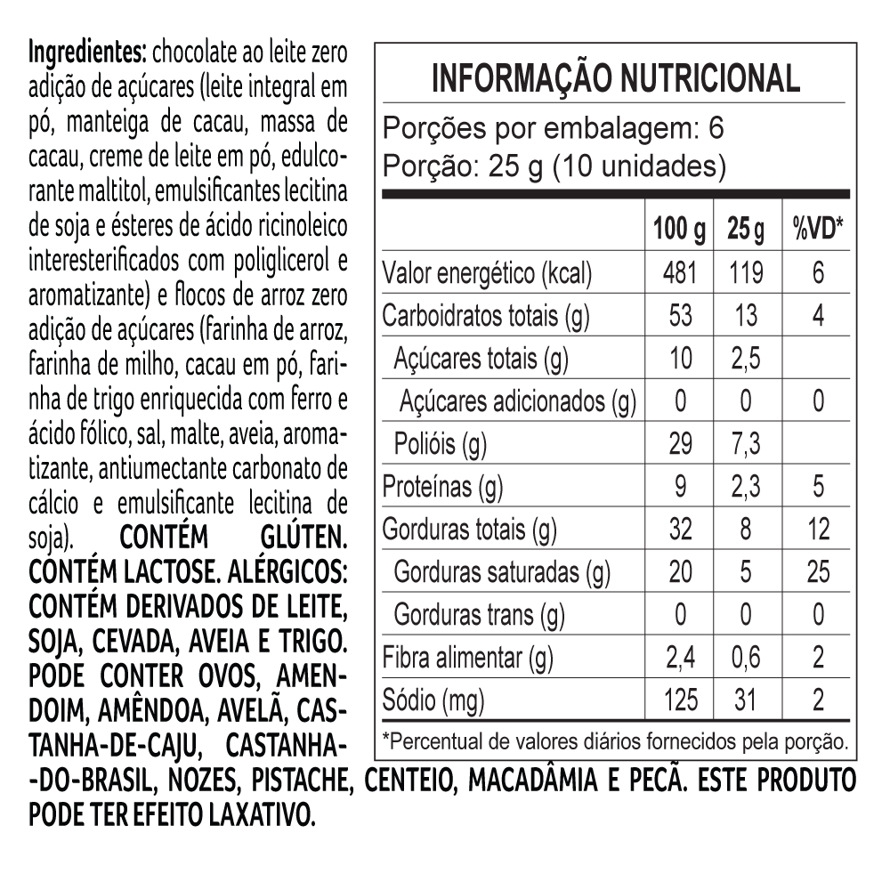 DRAGEADO BYTES CROCANTE AO LEITE ZERO ADIÇÃO DE AÇÚCAR 150G, , large. image number 1