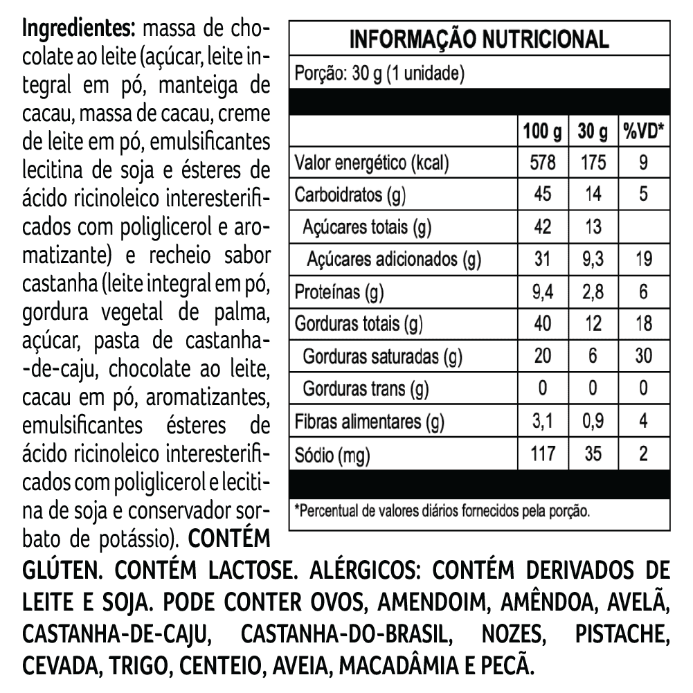 TRUFA CASTANHAS CARAMELIZADAS 30G, , large. image number 1