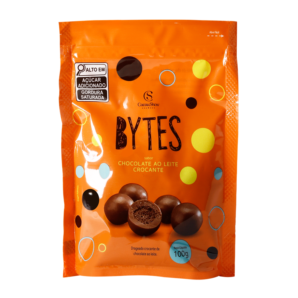 DRAGEADO BYTES CHOCOLATE AO LEITE CROCANTE 100G, , large. image number 0